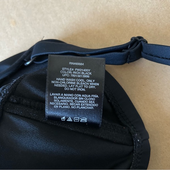 Catalina Swimwear Plus Size Tankini 2X Solid Black Tiger Print Medallion Accent - Picture 6 of 9